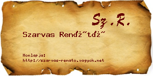 Szarvas Renátó névjegykártya