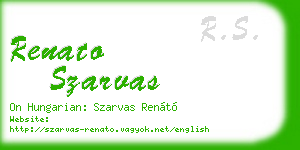 renato szarvas business card