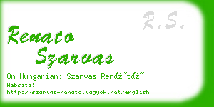 renato szarvas business card